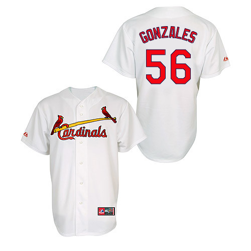 Marco Gonzales #56 MLB Jersey-St Louis Cardinals Men's Authentic Home Jersey by Majestic Athletic Baseball Jersey